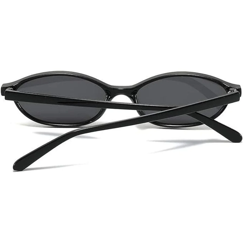 Mens Black Oval Sunglasses Retro Vintage Hippie Festival Shades Lentes Gafas New